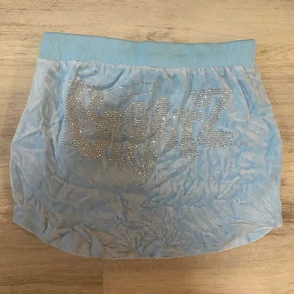Dolls Kill x Bratz limited edition embellished Bratz blue velour skirt- NWT - Picture 2 of 15